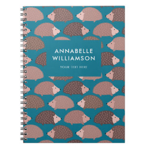 Caderno Espiral Padrão de ouriço personalizado