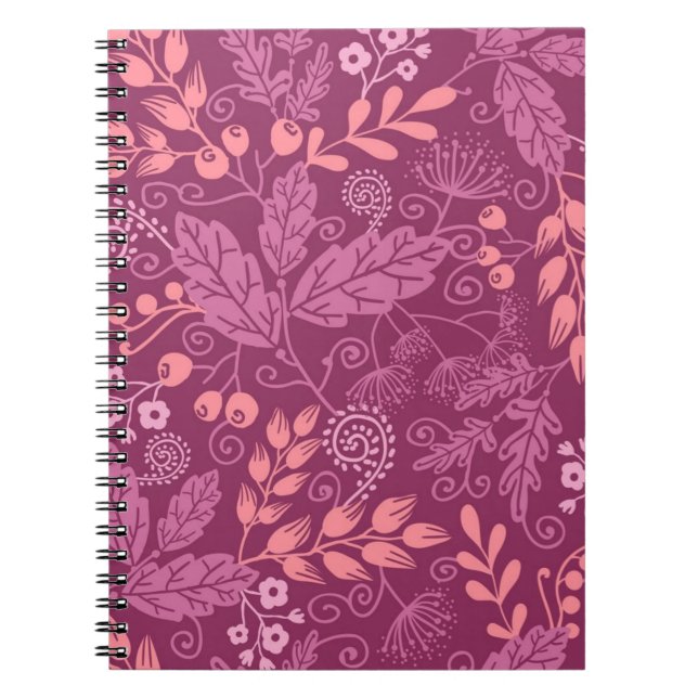 Caderno Espiral Padrão de outono (Frente)