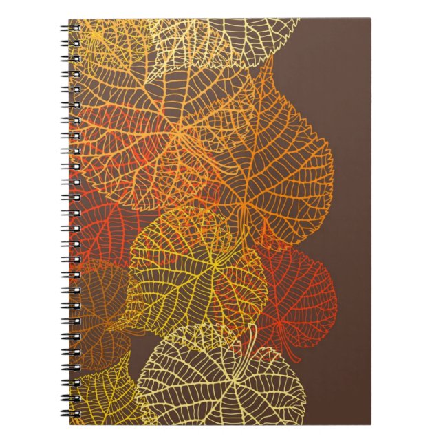 Caderno Espiral Padrão de outono (Frente)