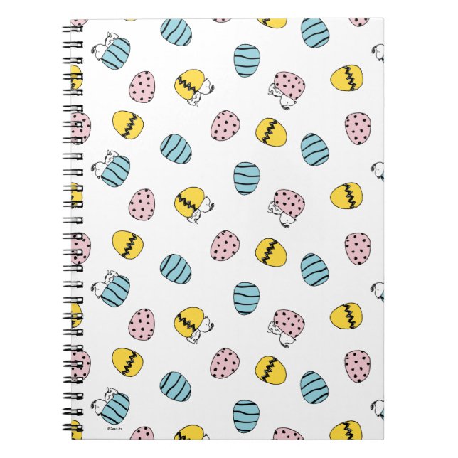 Caderno Espiral Padrão de Ovos de Páscoa de Snoopy (Frente)