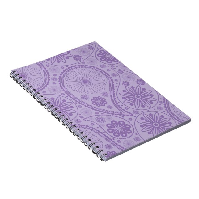 Caderno Espiral Padrão de paisagem roxa (Lado Direito)