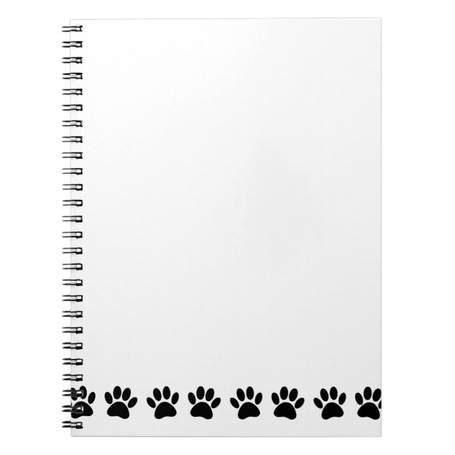 Caderno Espiral Padrão de Pata de Cachorro (Frente)