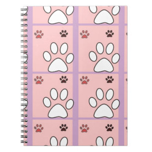 Caderno Espiral Padrão de Pata de Cachorro