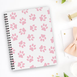 Caderno Espiral Padrão De Patas, Patas Cachorros, Patas Bebidas Ro