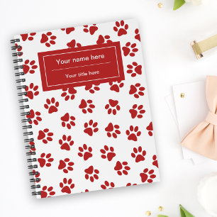 Caderno Espiral Padrão De Patas, Patas De Cachorro, Patas De Gato,