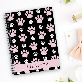 Caderno Espiral Padrão De Patas, Patas Rosa, Patas Cachorros, Seu 