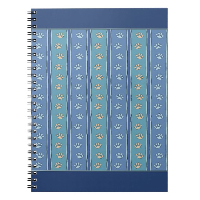 Caderno Espiral Padrão de Pegada de Pata (Frente)