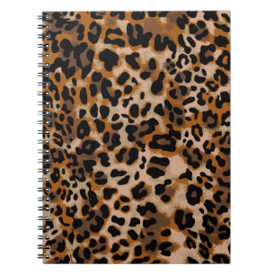 Caderno Espiral padrão de pele de animal onipresente de jaguar che