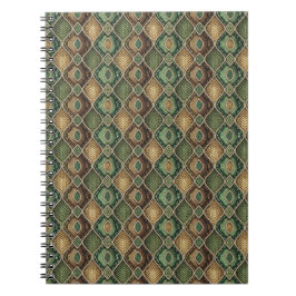 Caderno Espiral Padrão de Pele de Cobra Geométrico Ornamentado Exó