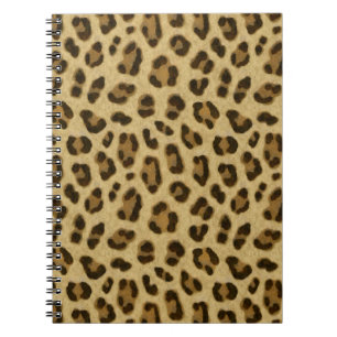 Caderno Espiral Padrão de Pele de Impressão de Animais do Leopar