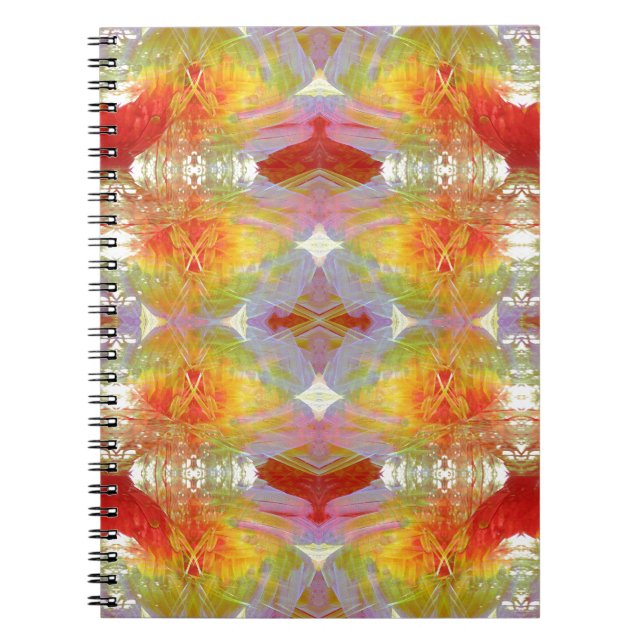 Caderno Espiral Padrão de penas de papagaio (Frente)