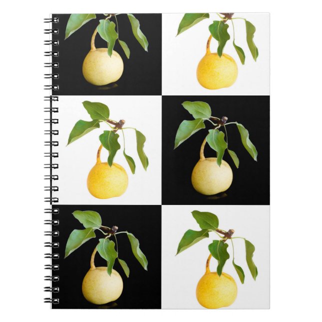 Caderno Espiral Padrão de peras selvagens (Frente)