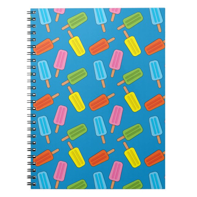 Caderno Espiral Padrão de picles coloridos (Frente)