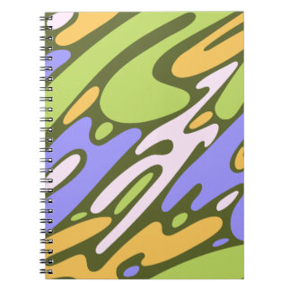 Caderno Espiral Padrão de pincelada diagonal em oliva e lavanda