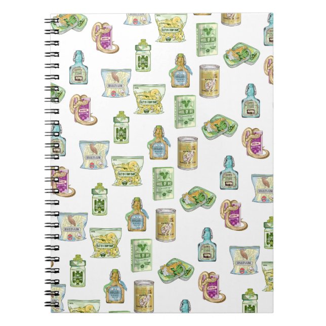 Caderno Espiral Padrão de poção da bruxa duplo (Frente)