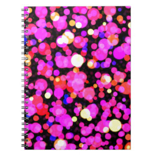 Caderno Espiral Padrão de Ponto dos Círculos Rosa