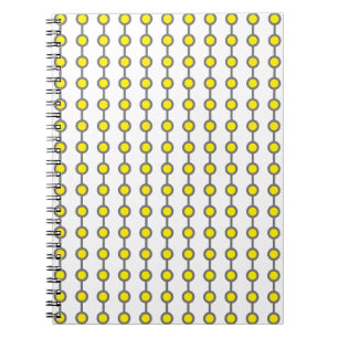 Caderno Espiral Padrão de pontos conectados de corte em amarelo e