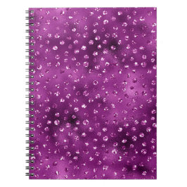 Caderno Espiral Padrão de Pontos de Purpurina Glam com Degradê Rox