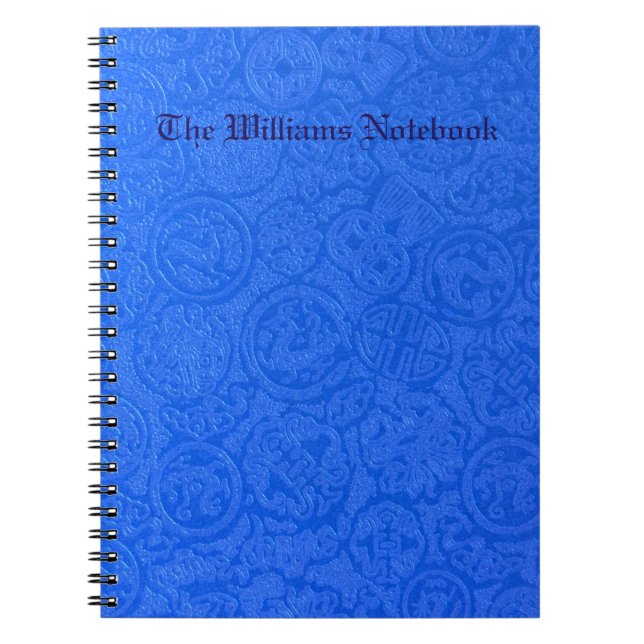 Caderno Espiral Padrão de porta Abstrato azul (Frente)