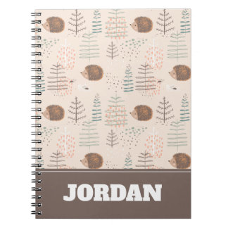 Caderno Espiral Padrão de Porte da Floresta em Cute