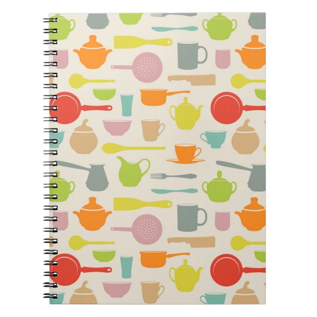 Caderno Espiral Padrão de pratos (Frente)