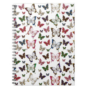 Caderno Espiral Padrão de Primavera da borboleta de Mármore Colori