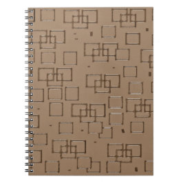 Caderno Espiral Padrão de quadrados coloridos do café