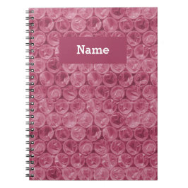 Caderno Espiral Padrão de quebra- cabeça rosa personalizado