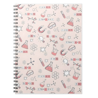 Caderno Espiral Padrão de rabisco da ciência Whimsical
