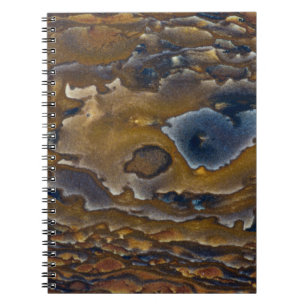 Caderno Espiral Padrão de redemoinho em Laje de Jasper