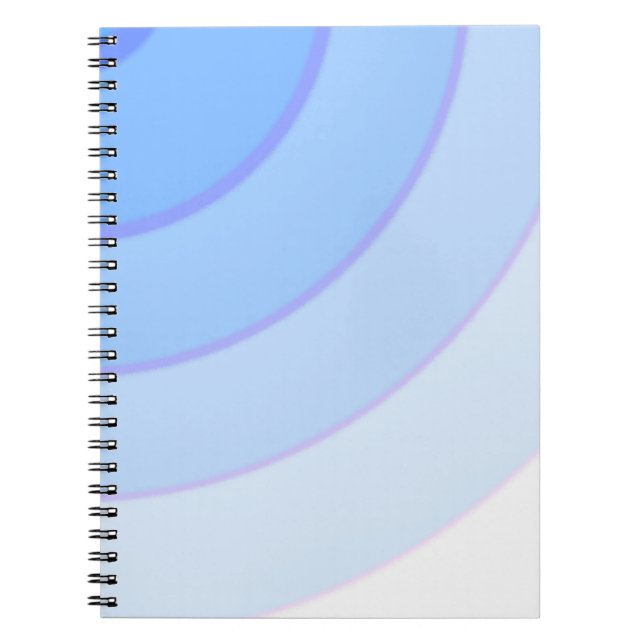 Caderno Espiral Padrão de redemoinho ombre azul pastel  (Frente)