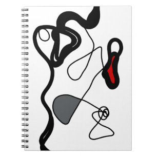 Caderno Espiral Padrão de retenção: Abstrato preto, branco, Cinza 