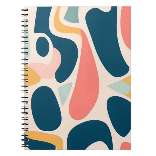 Caderno Espiral Padrão de Retro abstrato (Frente)