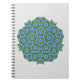 Caderno Espiral Padrão de Rhombus Penrose Verde e Azul