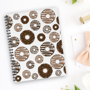 Caderno Espiral Padrão de rosquinha, Rosquinhas de chocolate, Rosq