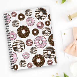 Caderno Espiral Padrão De Rosquinhas, Rosquinhas Rosa, Rosquinhas