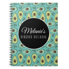Caderno Espiral Padrão de Salada de Abacate e Coentro