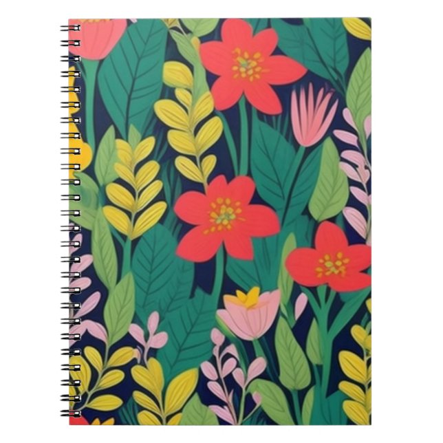 Caderno Espiral Padrão de selva (Frente)