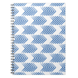 Caderno Espiral Padrão de seta tribal azul
