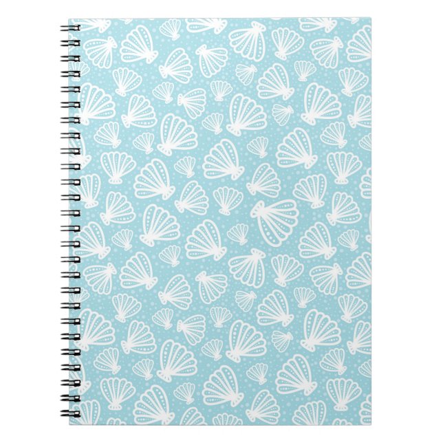 Caderno Espiral Padrão de Shell de Verão (Frente)