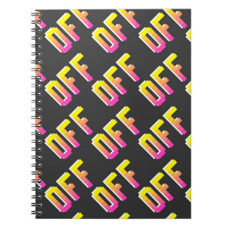 Caderno Espiral Padrão de sinais de pixel de safra sem costura. Co
