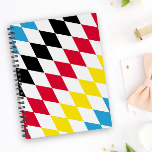 Caderno Espiral Padrão de Sinalizador de Diamante Baviera Azul Ama