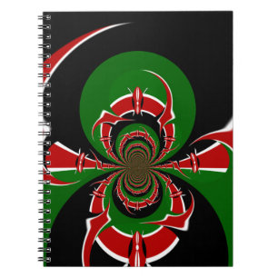 Caderno Espiral Padrão de Sinalizador Queniano Vibrante: Uma Arte