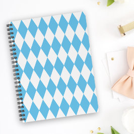 Caderno Espiral Padrão de Sinalizador Rhombus da Baviera Azul e Br