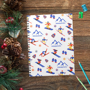 Caderno Espiral Padrão de Snowboard Whakapapa Nova Zelândia
