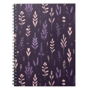 Caderno Espiral Padrão de Sonhos de lavanda