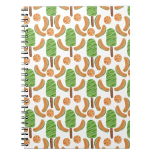 Caderno Espiral Padrão de sorvete Padrão de pirulitos pirulito