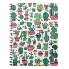 Caderno Espiral Padrão de Suculência do Cactus