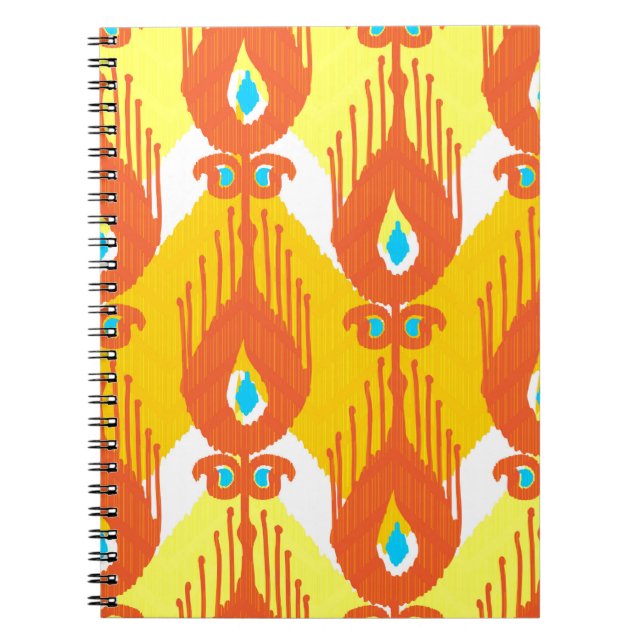 Caderno Espiral Padrão de tecido Ikat (Frente)