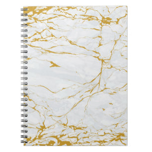 Caderno Espiral Padrão de textura do Ouro mármore sem costura